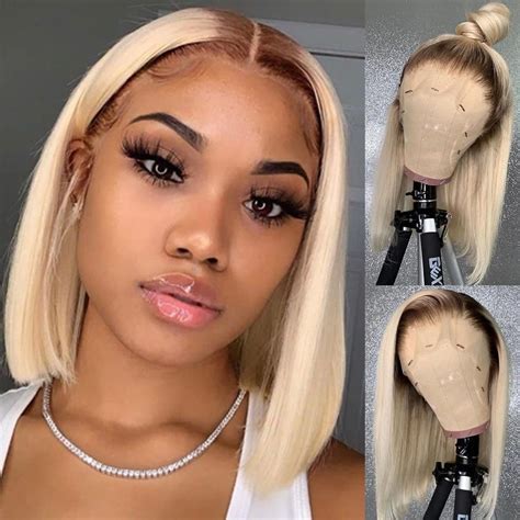 blonde ombre wig bob|blonde bob wig real hair.